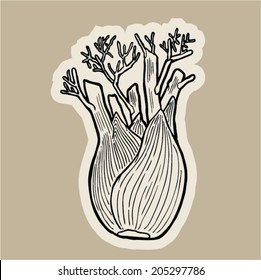 Fennel Cartoon Vector.