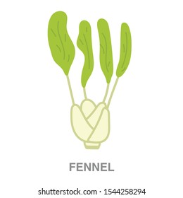 Fennel flat icon on white transparent background. You can be used fennel icon for several purposes.