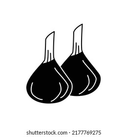 Fennel icon in black flat glyph, filled style isolated on white background