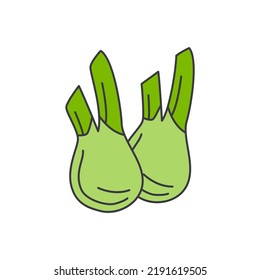 Fennel icon in color, isolated on white background 