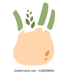 Fennel icon in flat color design vector illustration