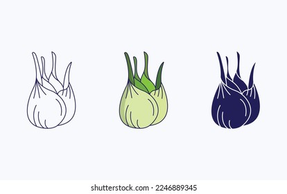 Icono de hinojo ,Ilustración vectorial de hierbas