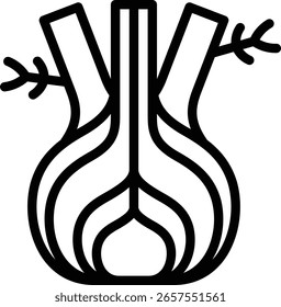 ícone de funcho projeto de ilustração com contorno, isso não é feito a partir de qualquer geração de AI
