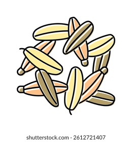 fennel seeds ayurvedic herb color icon vector. fennel seeds ayurvedic herb sign. isolated symbol illustration
