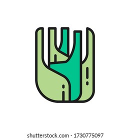 Fennel, spice, herb flat color line icon. Isolated on white background