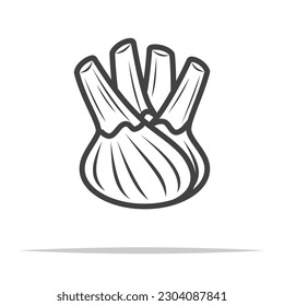 Fennel vegetable icon outline transparent vector isolated