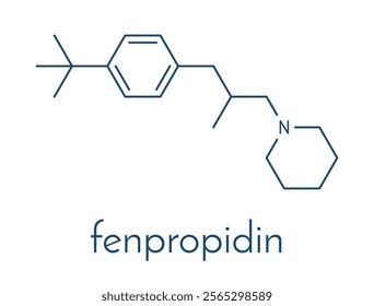 Fenpropidin fungicide molecule. Skeletal formula.