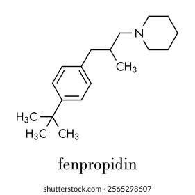Fenpropidin fungicide molecule. Skeletal formula.