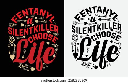 Fentanyl Awareness design for t-shirt, bags, mugs, stickers, banner, poster, icon, logo etc. Fully Editable Print Ready Template - Vector.