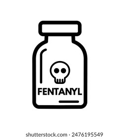 fentanyl, drug bottle, poisonous - vector icon