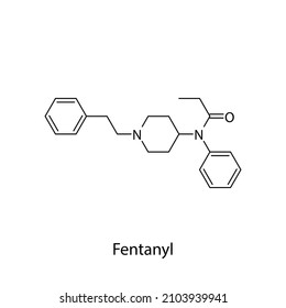 Fentanyl Molecular Structure Flat Skeletal Chemical Stock Vector ...