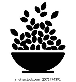 Fenugreek silhouette seed vector black design