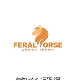 Feral Horse Logo Design Template  