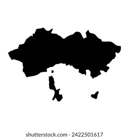 Mapa de la región de Fergana, división administrativa de Uzbekistán. Ilustración vectorial.