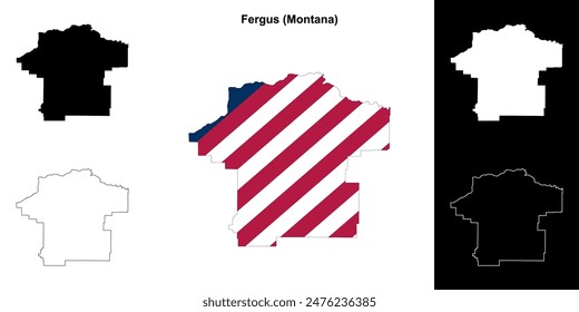 Fergus County (Montana) outline map set