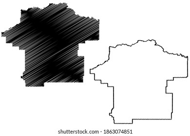 Fergus County, Montana (U.S. county, United States of America, USA, U.S., US) map vector illustration, scribble sketch Fergus map