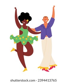 feria cali couple dancers vector isolated