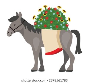 feria de las flores donkey vector isolated