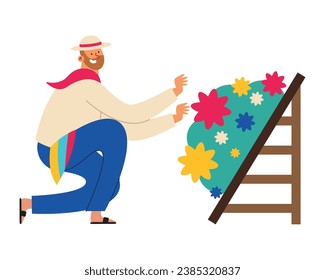 feria de las flores silletero illustration vector isolated