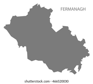 Fermanagh Northern Ireland Map in grey
