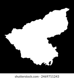 Mapa de Fermanagh y Omagh, distrito administrativo de Irlanda del Norte. Ilustración vectorial.