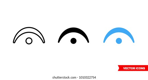 Fermata icon of 3 types: color, black and white, outline. Isolated vector sign symbol.