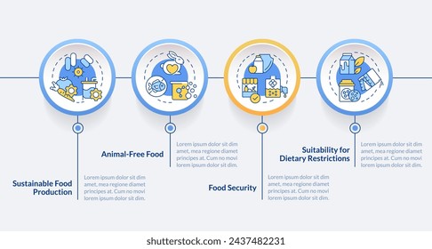 Fermentation food industry circle infographic template. Data visualization with 4 steps. Editable timeline info chart. Workflow layout with line icons. Lato-Bold, Regular fonts used