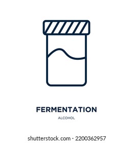 fermentation icon from alcohol collection. Thin linear fermentation, leaf, process outline icon isolated on white background. Line vector fermentation sign, symbol for web and mobile