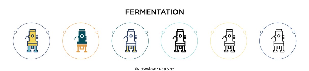 Fermentation icon in filled, thin line, outline and stroke style. Vector illustration of two colored and black fermentation vector icons designs can be used for mobile, ui, web