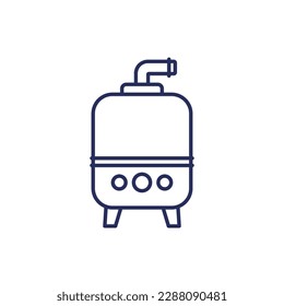 fermentation icon with a tank, line vector