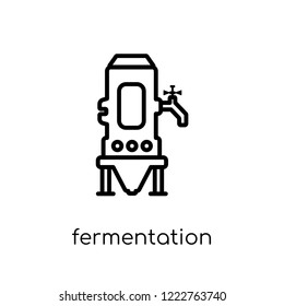 Fermentation Icon. Trendy Modern Flat Linear Vector Fermentation Icon On White Background From Thin Line Drinks Collection, Outline Vector Illustration