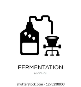 Fermentation Icon Vector On White Background, Fermentation Trendy Filled Icons From Alcohol Collection, Fermentation Simple Element Illustration