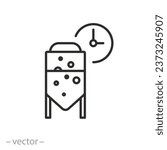 fermentation industry icon, drink production, thin line symbol on white background - editable stroke vector illustration eps10