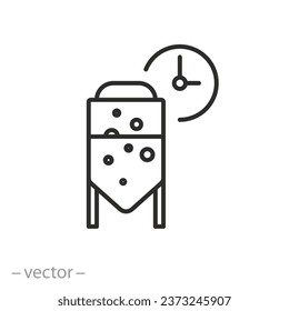 fermentation industry icon, drink production, thin line symbol on white background - editable stroke vector illustration eps10