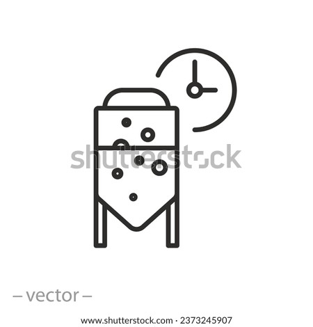 fermentation industry icon, drink production, thin line symbol on white background - editable stroke vector illustration eps10