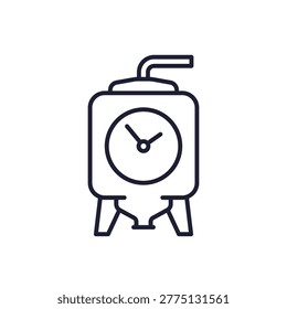 fermentation line icon with a tank and clock