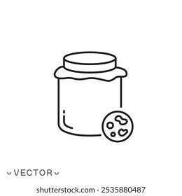 processo de fermentação em vidro ícone de jarra, símbolo de linha fina isolado no fundo branco, traço editável eps 10 vetor ilustração