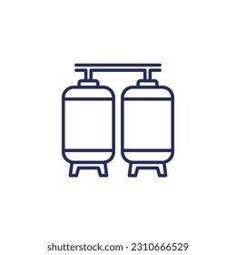 fermentation tanks line icon, vector