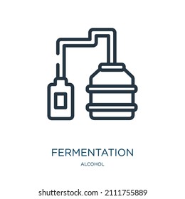 fermentation thin line icon. alcohol, beer linear icons from alcohol concept isolated outline sign. Vector illustration symbol element for web design and apps.