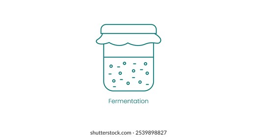 Ícone do vetor de fermentação para processamento e preservação de alimentos