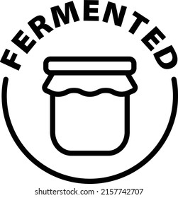 fermented black outline badge icon label isolated vector on transparent background	