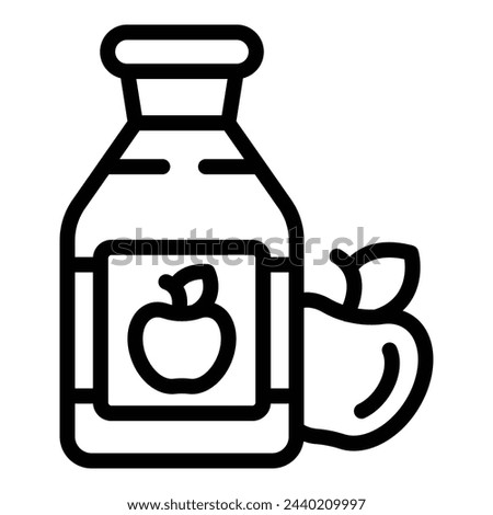 Fermented cider vinegar icon outline vector. Natural apples spirit. Alcoholic tangy drink