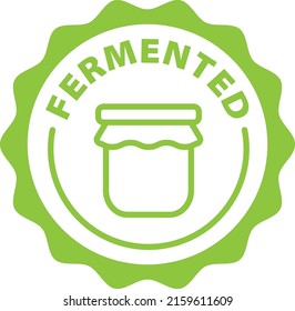 fermented green stamp outline badge icon label isolated vector on transparent background