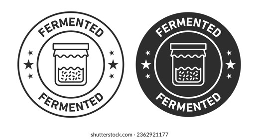 Fermented Icons set in black filled and outlined.