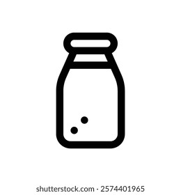 Fermented milk. Editable stroke vector icon.