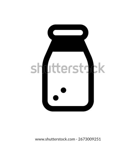 Fermented milk. Outlined stroke vector icon with black-filled details.