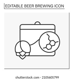  Fermenting line icon. Yeast converts glucose in wort to ethyl alcohol. Beer brewing concept. Isolated vector illustration. Editable stroke