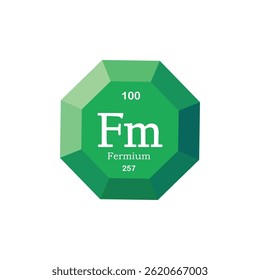 Fermium icon Chemical symbol design
