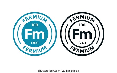 FERMIUM logo badge design. this is chemical element of periodic table symbol. Suitable for business, technology, molecule, atomic symbol 