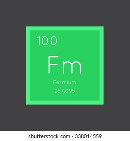 Fermium simple style tile icon. Chemical element of periodic table. Vector illustration EPS8
